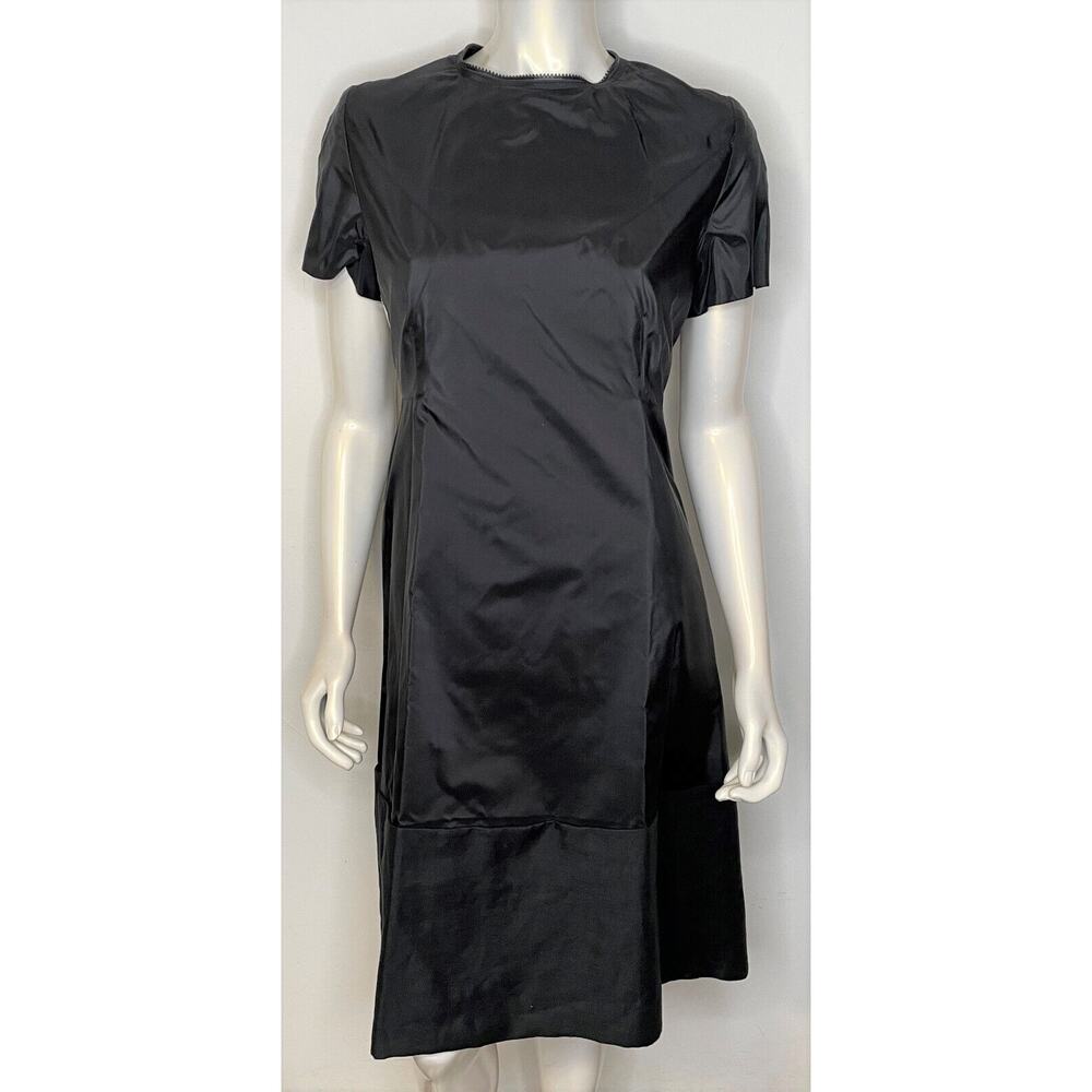 Shamask Black Silk Linen Dress 10 12 14 NWT $1600 Evening